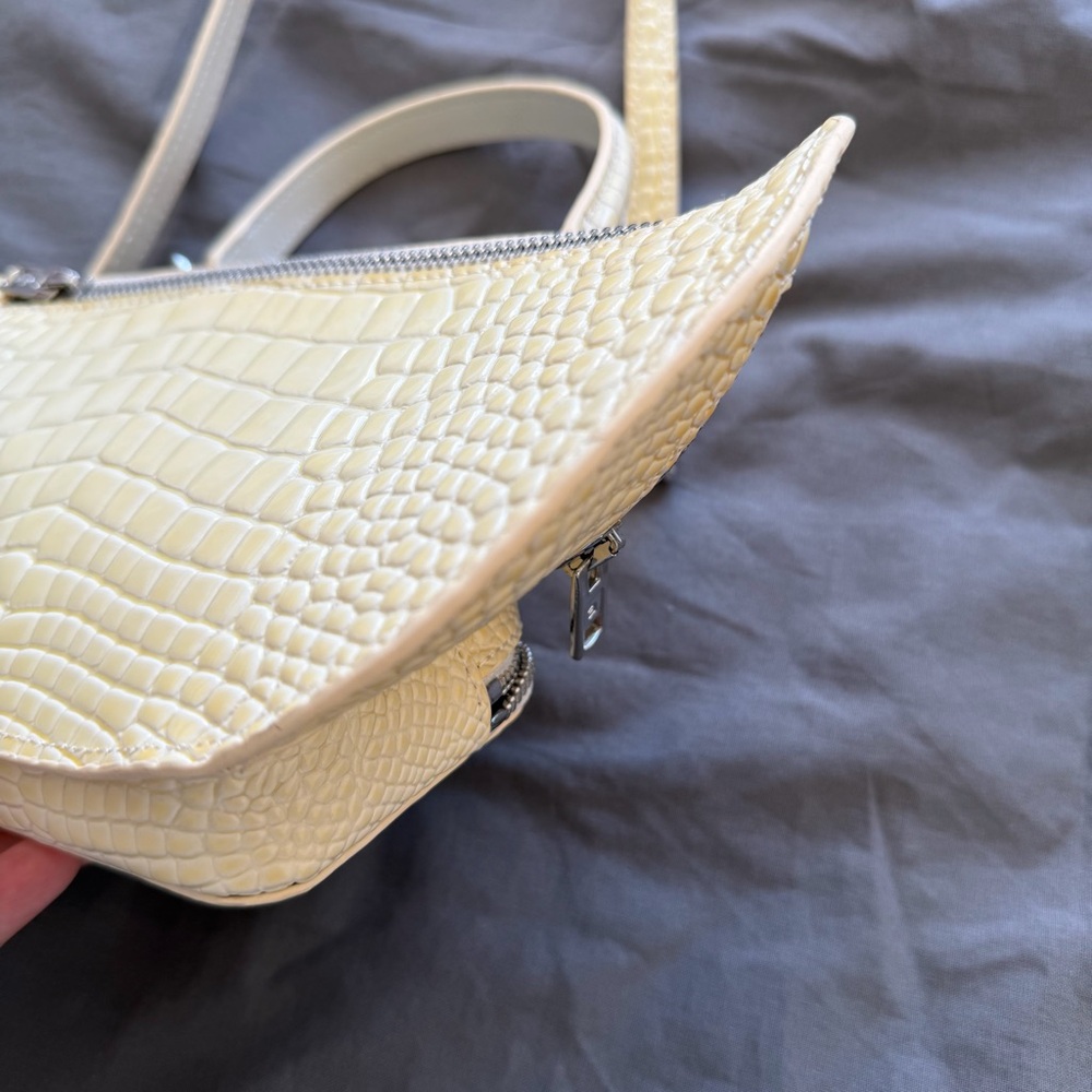Alexander Wang “Attica” Mini Cream Yellow Croc-Embossed Convertible Shoulder Bag - Picture 5 of 13
